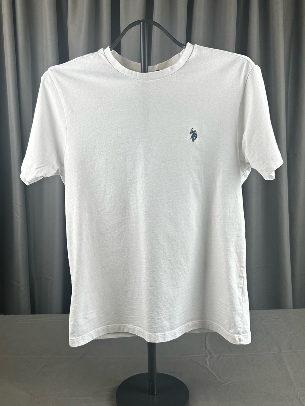 U.S. Polo Assn. White Short Sleeve Crew Neck T-Shirt with Navy Logo